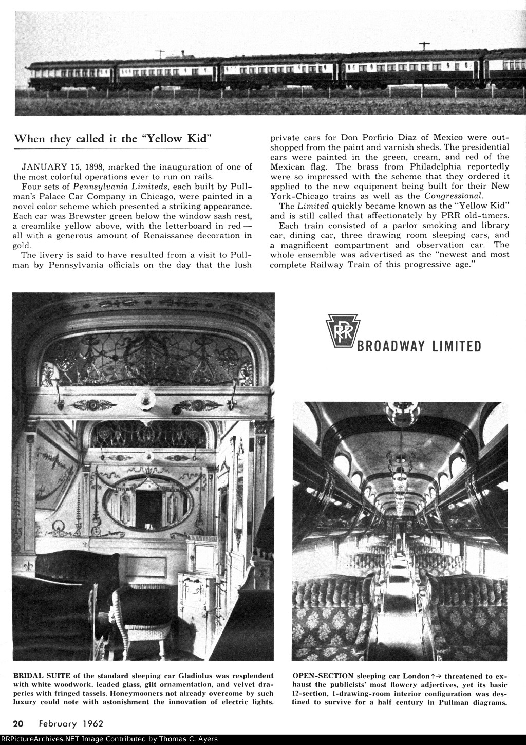 "The Broadway Limited," Page 20, 1962